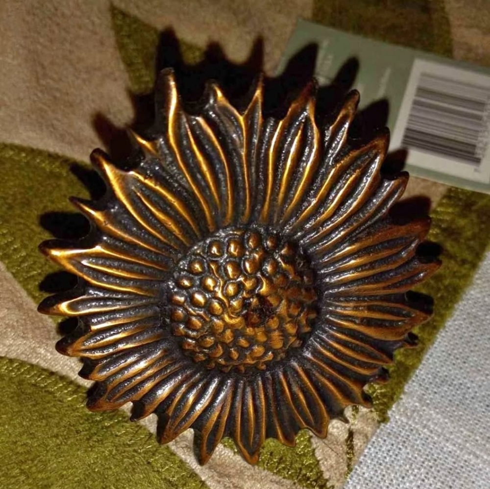 12 copper napkin rings- sunflower